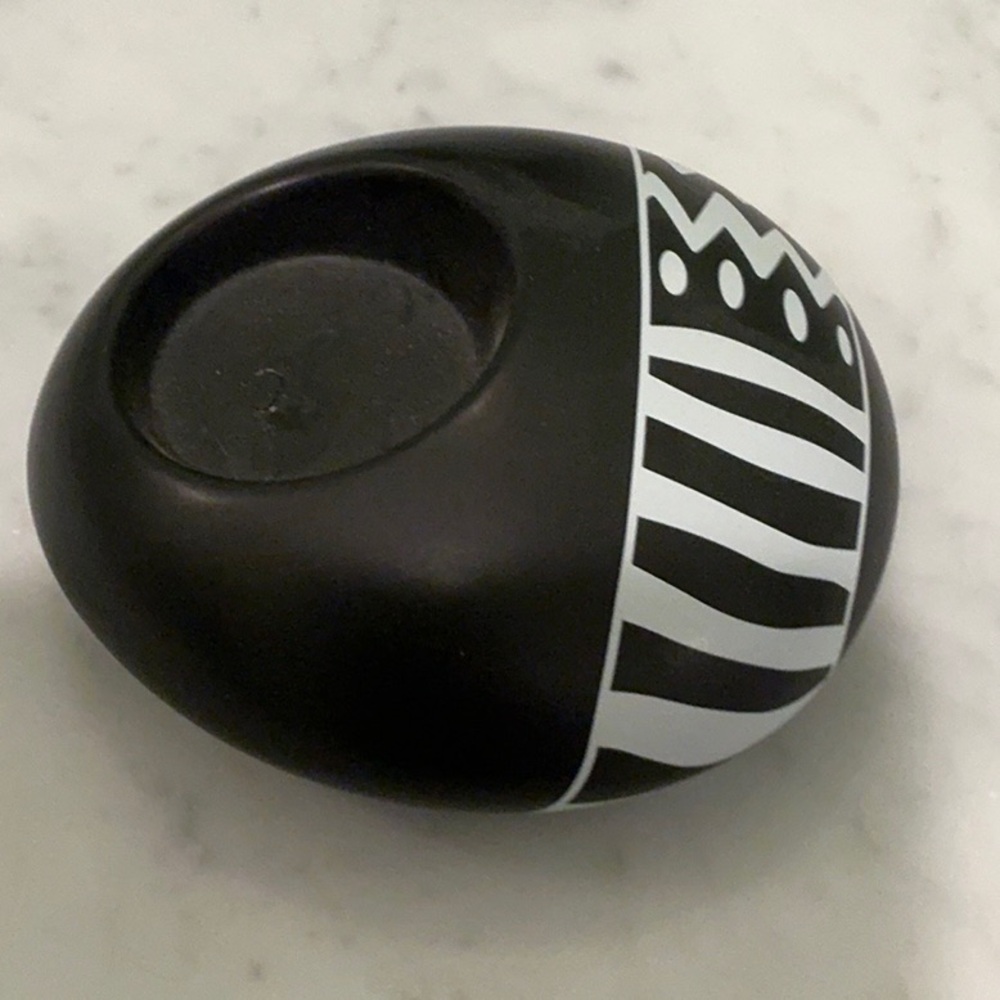 Partylite Black and White African Safari Inspired tealight holder